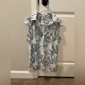 Sleeveless Leaf Print Golf Top - Puma Size Small